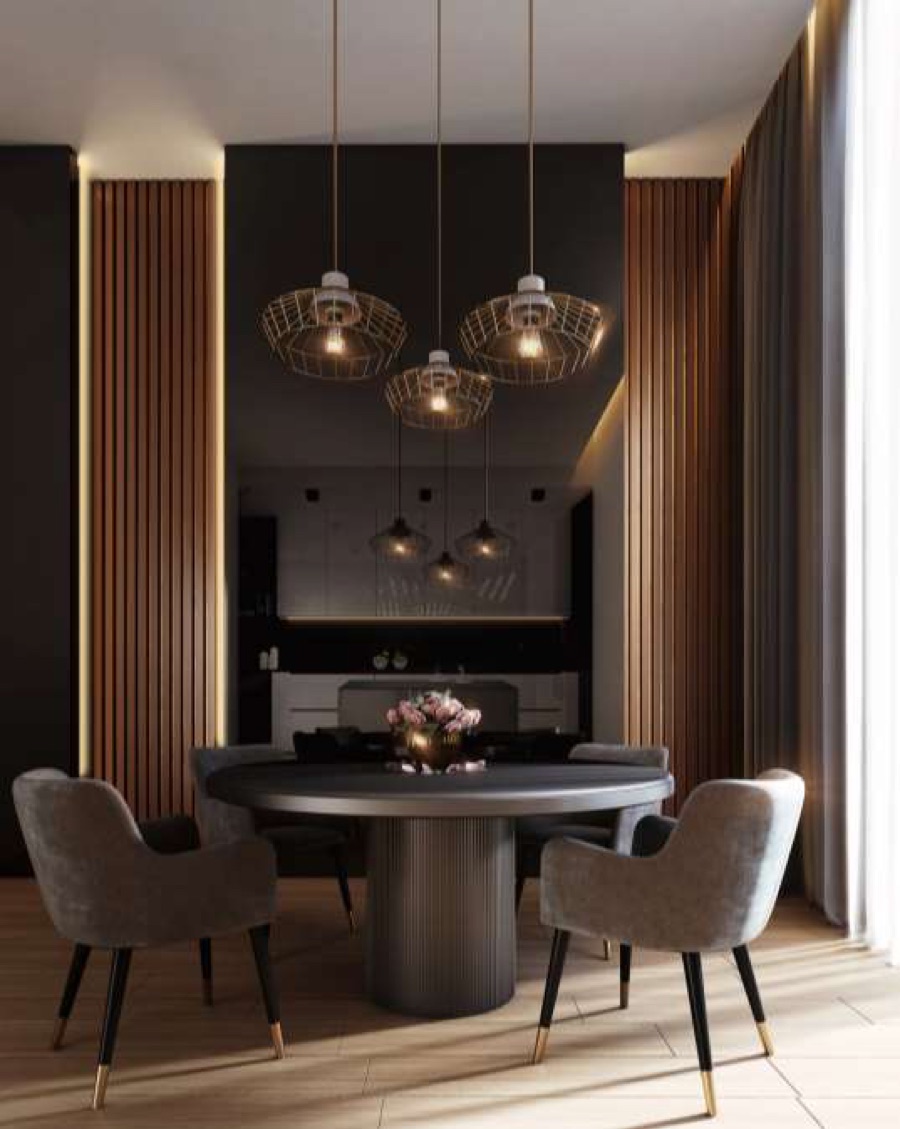 Generic interior-mood stock image — dark, warm-lit seating — representative illustration only, not a developer kit photograph or a Gaurs Studio Bento unit render